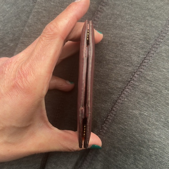 Cartier Burgundy Bordeaux Leather kiss lock Coin Purse dual pockets - Picture 5 of 12